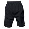 Short cargo droit pour homme, couleur unie, poches multiples, cordon de serrage, taille élastique, longueur genou, pour l'extérieur - Noir XXXL