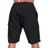 Short cargo droit pour homme, couleur unie, poches multiples, cordon de serrage, taille élastique, longueur genou, pour l'extérieur - Noir XXXL