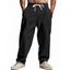 Pantalon décontracté pour homme, couleur unie, poches, cordon de serrage, taille élastique, jambes larges, long - café lumière XL