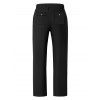 Pantalon décontracté pour homme, couleur unie, poches, cordon de serrage, taille élastique, jambes larges, long - Noir M