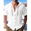T-shirt à capuche boutonné à manches courtes pour homme, couleur unie, décontracté - café lumière XXXL