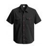 Chemise décontractée en velours côtelé à col rabattu et à boutons pour homme, couleur unie, texturée, avec poche avant - Noir XXXL
