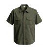 Chemise décontractée en velours côtelé à col rabattu et à boutons pour homme, couleur unie, texturée, avec poche avant - Vert profond XXXL