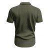 Chemise décontractée en velours côtelé à col rabattu et à boutons pour homme, couleur unie, texturée, avec poche avant - Vert profond XXXL