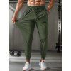 Pantalon long et décontracté pour homme, couleur unie, avec poches et cordon de serrage, taille élastique et respirant - Vert XXXL