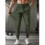 Pantalon long et décontracté pour homme, couleur unie, avec poches et cordon de serrage, taille élastique et respirant - Noir L