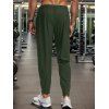Pantalon long et décontracté pour homme, couleur unie, avec poches et cordon de serrage, taille élastique et respirant - Vert XXXL