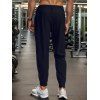 Pantalon long et décontracté pour homme, couleur unie, avec poches et cordon de serrage, taille élastique et respirant - Noir L