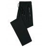 Pantalon long et décontracté pour homme, couleur unie, avec poches et cordon de serrage, taille élastique et respirant - Noir L