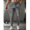 Pantalon long et décontracté pour homme, couleur unie, avec poches et cordon de serrage, taille élastique et respirant - Gris XXXL