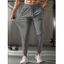 Pantalon long et décontracté pour homme, couleur unie, avec poches et cordon de serrage, taille élastique et respirant - Noir L