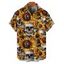 Chemise gothique à manches courtes et boutons pour homme, motif tête de mort et tournesol, style vacances - Blanc 5XL