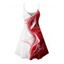 Robe de vacances imprimée de couleur contrastée à bretelles spaghetti et col en V, mini robe débardeur décontractée - Rouge XXXXXL | US 20