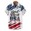 Chemise patriotique à manches courtes et boutons pour homme, motif drapeau américain, motif lettres, pour le jour de l'indépendance - multicolor 5XL
