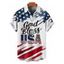 Chemise patriotique à manches courtes et boutons pour homme, motif drapeau américain, motif lettres, pour le jour de l'indépendance - multicolor 5XL
