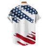 Chemise patriotique à manches courtes et boutons pour homme, motif drapeau américain, motif lettres, pour le jour de l'indépendance - multicolor 5XL
