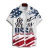Chemise patriotique à manches courtes et boutons pour homme, motif drapeau américain, motif lettres, pour le jour de l'indépendance - multicolor 5XL