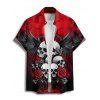 Gothic Couple Outfit Skulls Floral Butterfly Eagle Pattern Spaghetti Strap Tank Dress and Button Up Shirt Vacation Matching Outfit - Rouge S | US 4