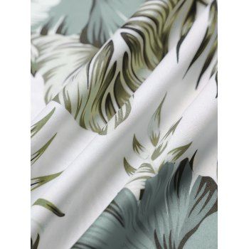 Floral Leaf Pattern Geometric Lace Panel Hollow Out Dress Spaghetti Strap A Line Long Vacation Dress