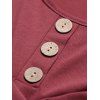 Robe croisée unie à boutons factices, taille haute, sans manches, coupe trapèze, mini, décontractée - Rouge foncé XXL | US 14