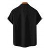 Chemise homme à rayures et étoiles, motif drapeau américain, pour le jour de l'indépendance, boutonnée, retroussée, manches courtes, patriotique - Noir 3XL