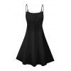 Robe de fête de l'indépendance à imprimé étoiles et rayures, à bretelles spaghetti, col en V, coupe trapèze, mini-robe débardeur patriotique - Noir XXXXXL | US 20
