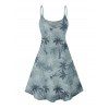 Robe de plage à motif cocotiers, bretelles spaghetti, col en V, coupe trapèze, mini-robe de vacances - Vert clair XXXXXL | US 20