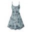 Robe de plage à motif cocotiers, bretelles spaghetti, col en V, coupe trapèze, mini-robe de vacances - Vert clair XXXXXL | US 20