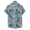 Chemise de plage à manches courtes et boutons pour homme, motif cocotiers - Vert clair 5XL