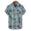 Chemise de plage à manches courtes et boutons pour homme, motif cocotiers - Vert clair 5XL