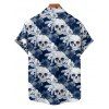 Gothic Couple Outfit Allover Floral Skulls Pattern Spaghetti Strap Tank Dress and Button Up Shirt Vacation Matching Outfit - Bleu S | US 4