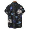 Vacation Couple Outfit Floral Pattern Ruched Bust Belt Dress and Button Up Shirt Casual Matching Outfit - Noir S | US 4