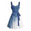 Robe de vacances à motif de feuilles pailletées ombrées, buste froncé, ceinture, col en cœur, robe trapèze mini décontractée - Bleu gris XXXXXL | US 20