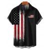 Independence Day Couple Outfit American Flag Star Striped Print Spaghetti Strap Tank Dress and Button Up Shirt Patriotic Matching Outfit - Noir S | US 4