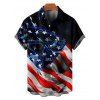 Independence Day Couple Outfit American Flag Pattern Spaghetti Strap Tank Dress and Button Up Shirt Patriotic Matching Outfit - Noir S | US 4
