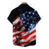 Independence Day Couple Outfit American Flag Pattern Spaghetti Strap Tank Dress and Button Up Shirt Patriotic Matching Outfit - Noir S | US 4