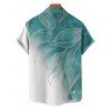 Vacation Couple Outfit Ombre Glitter Leaf Pattern Ruched Bust Belt Sweetheart Neck Dress and Button Up Shirt Matching Outfit - Vert clair S | US 4