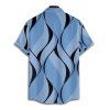Casual Couple Outfit Geometric Printed Spaghetti Strap V Neck A Line Mini Tank Dress and Button Up Shirt Vacation Matching Outfit - Bleu gris S | US 4