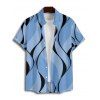 Casual Couple Outfit Geometric Printed Spaghetti Strap V Neck A Line Mini Tank Dress and Button Up Shirt Vacation Matching Outfit - Bleu gris S | US 4