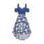 Robe de vacances cintrée à volants et motif floral et feuilles, épaules dénudées, buste froncé, manches courtes, robe de plage mi-longue haute et basse - Vert clair XXL | US 14