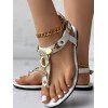 Vacation Women Outfit Floral Leaf Printed Flare A Line Slip Mini Dress and Rhinestone Decor Toe Post Flip Flop Two Piece Set - Vert clair S | US 4