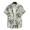 Chemise de vacances à manches courtes et boutons pour homme, motif floral tropical, à revers, pour la plage - Vert profond 5XL