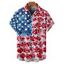 Chemise à manches courtes et boutons pour homme, motif floral et étoiles, motif drapeau américain, motif patriotique, jour de l'indépendance - multicolor A 5XL