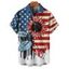 Chemise patriotique à manches courtes et boutons pour homme, motif drapeau américain, motif feuille de tournesol, jour de l'indépendance - multicolor A 5XL
