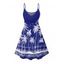 Robe de vacances à motif cocotier et mer, bretelles spaghetti, col en V, coupe trapèze, mini-robe de plage - Vert XXXXXL | US 20