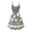 Robe de vacances à motif cocotier et mer, bretelles spaghetti, col en V, coupe trapèze, mini-robe de plage - Vert XXXXXL | US 20