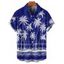Chemise de plage à manches courtes et boutons pour homme, motif cocotier et mer - Vert 5XL