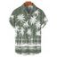 Chemise de plage à manches courtes et boutons pour homme, motif cocotier et mer - Vert 5XL