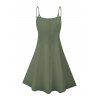 Robe de vacances à imprimé vie marine et motif poulpe, bretelles spaghetti, col en V, coupe trapèze, mini-robe de plage - Vert profond XXXXXL | US 20