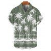 Vacation Couple Outfit Coconut Tree Sea Pattern Spaghetti Strap V Neck A Line Mini Tank Dress and Button Up Shirt Beach Matching Outfit - Vert clair S | US 4